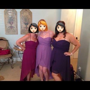 David’s Bridal strapless high-low dress